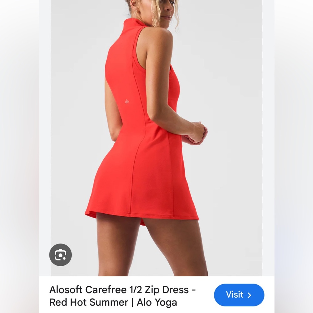 ALO Yoga Vibrant Red Backless Dress